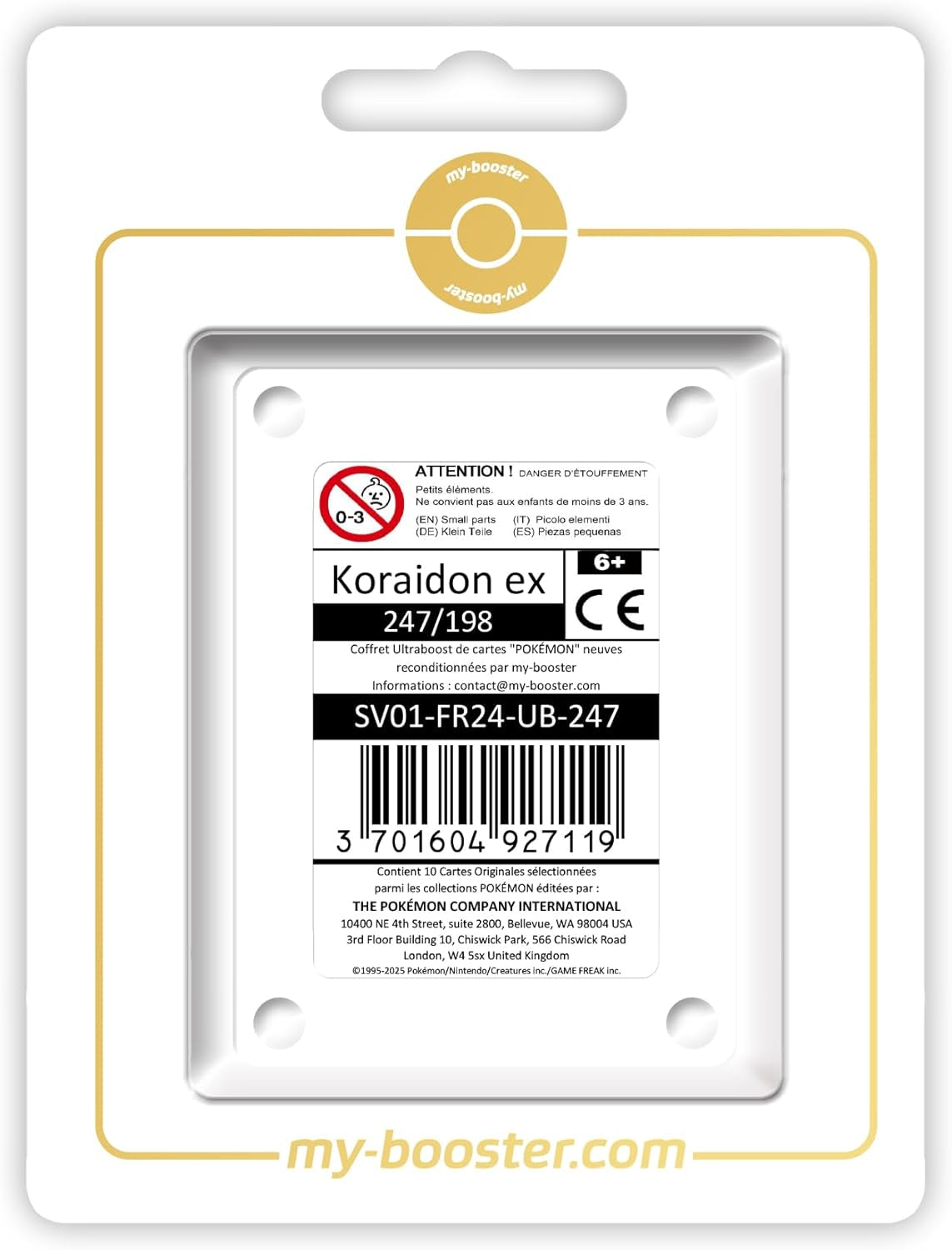 Koraidon Ex 247/198 Alternative Shiny Pokémon Gallery -  X Écarlate Et Violet 01 - Box of 10 Pokemon French Cards