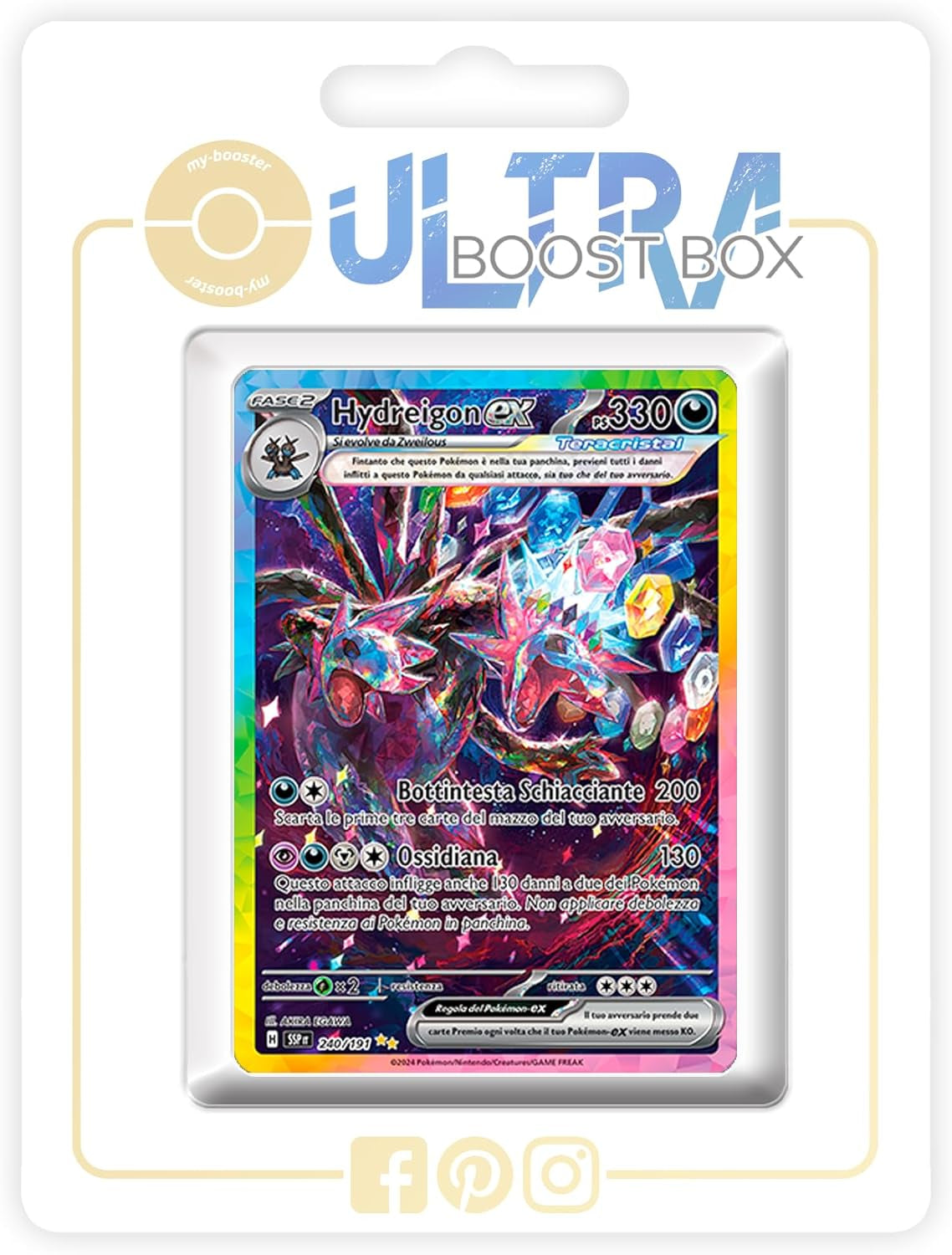 Hydreigon Ex 240/191 Tera Alternative Shiny Pokémon Gallery X Scarlatto E Violetto 8 - Scintille Folgoranti