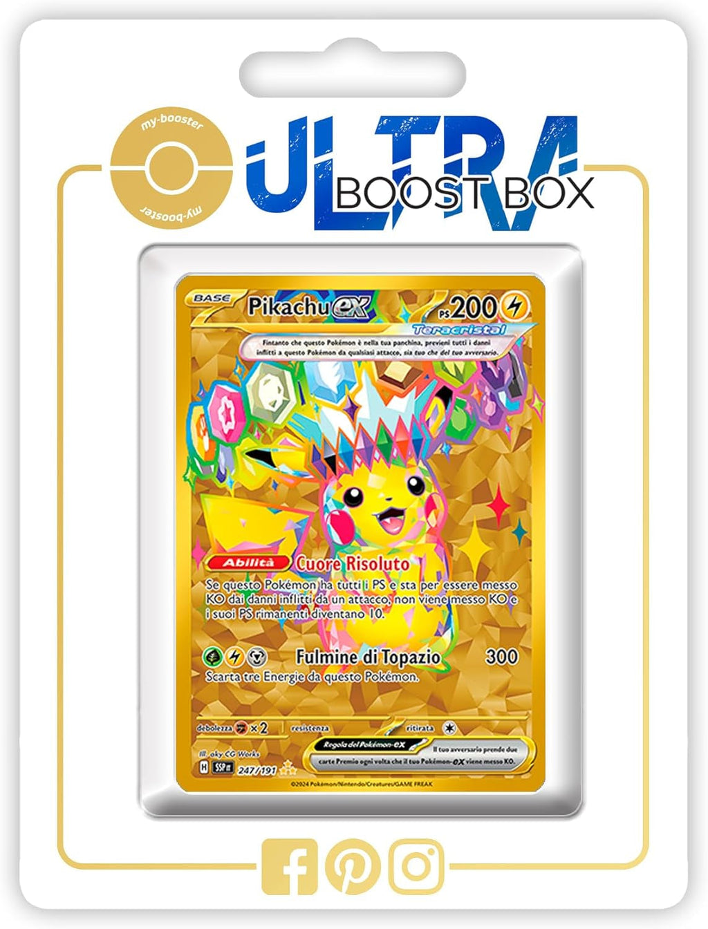Pikachu Ex 247/191 Tera Shiny Gold -  X Scarlatto E Violetto 8 - Scintille Folgoranti