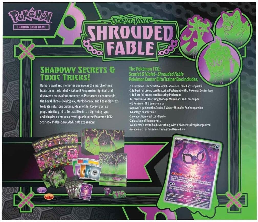 Pokemon Scarlet & Violet Shrouded Fable Elite Top Trainer Box - English - SV6.5 Toploader
