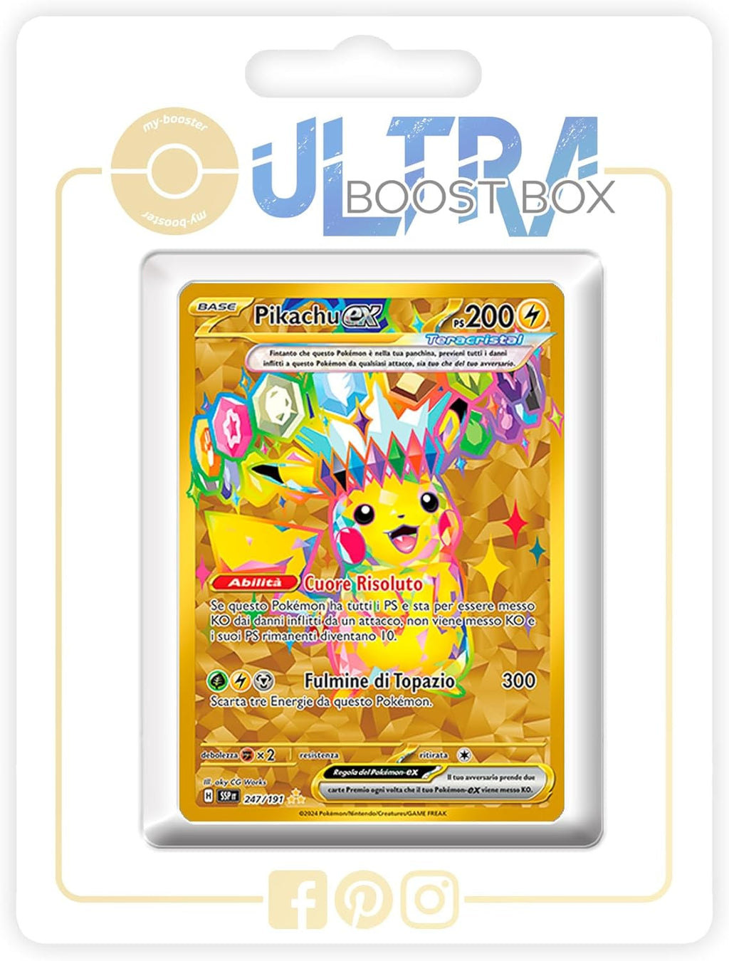 Pikachu Ex 247/191 Tera Shiny Gold -  X Scarlatto E Violetto 8 - Scintille Folgoranti