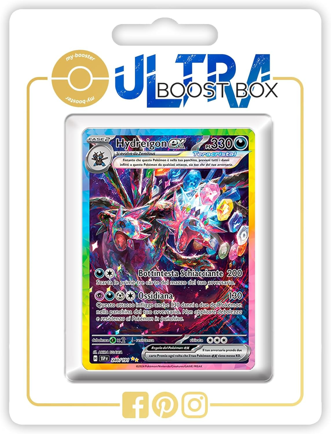 Hydreigon Ex 240/191 Tera Alternative Shiny Pokémon Gallery X Scarlatto E Violetto 8 - Scintille Folgoranti
