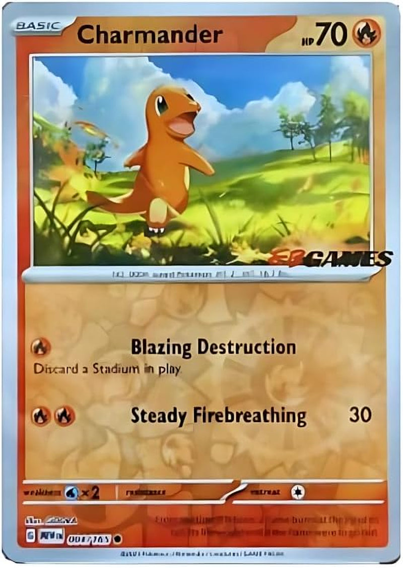 Pokemon 151 Australia Exclusive Pokémon Card | Stamped for Ebgames Charmander | Reverse Holo Pokemon Card | Pokémon 151 Card Collector