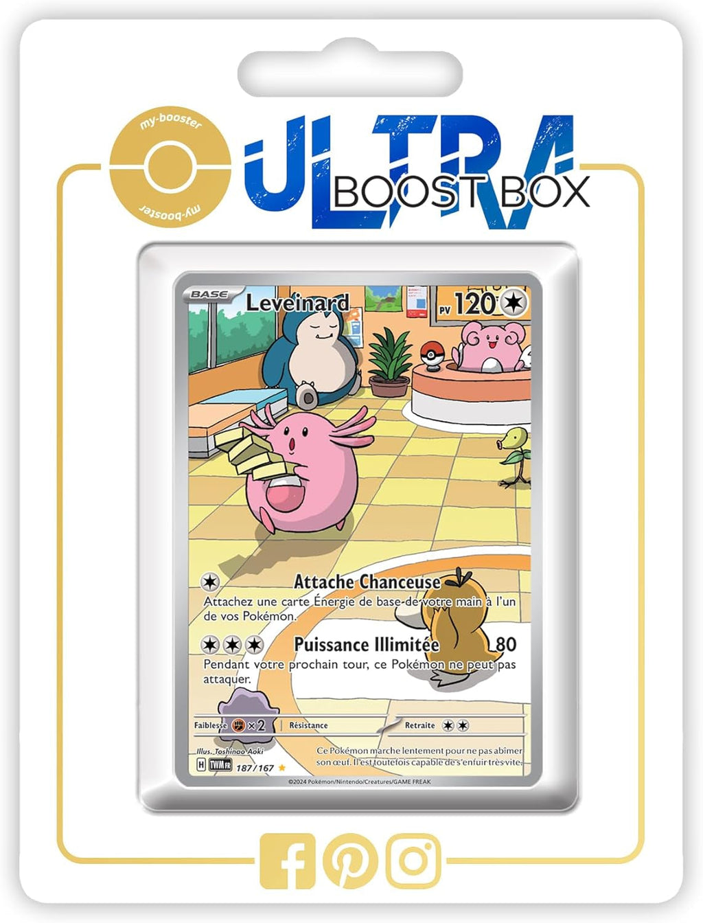 Leveinard (Chansey) 187/167 Alternative Shiny Pokémon Gallery -  X Écarlate Et Violet 6 - Mascarade Crépusculaire Box of 10 Pokemon French Cards