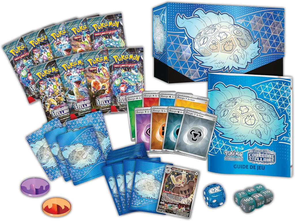 : Scarlet & Purple Elite Trainer Set - Star Crown (1 Fully Illustrated Promo Card, 9 Booster Packs & Premium Game Accessories)
