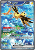 Pokemon - Zapdos Ex 202/165 - Mew 151 Scarlet and Violet - Ultra Rare Illustration Card + That Chunky Yellow Mouse Protective Pouch