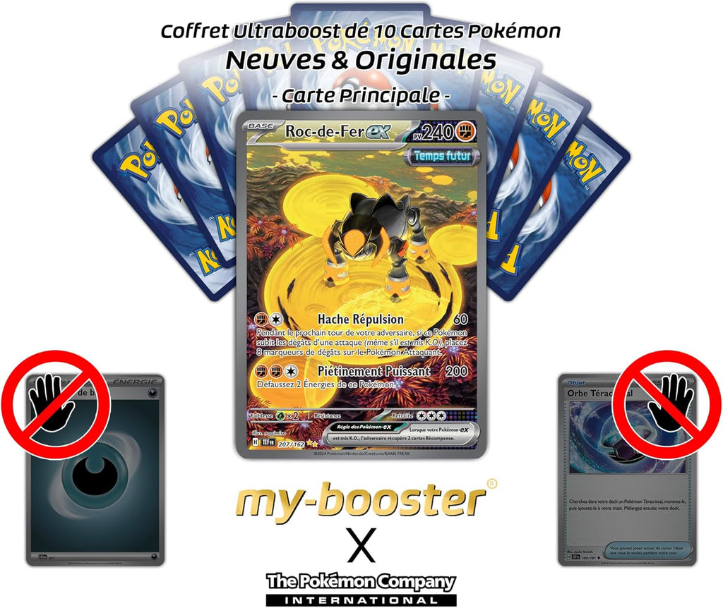Roc-De-Fer Ex (Iron Boulder Ex) 207/162 Future Alternative Shiny Pokémon Gallery - Ultraboost X Écarlate Et Violet 5 - Forces Temporelles Box of 10 Pokemon French Cards