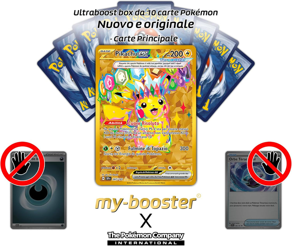Pikachu Ex 247/191 Tera Shiny Gold -  X Scarlatto E Violetto 8 - Scintille Folgoranti