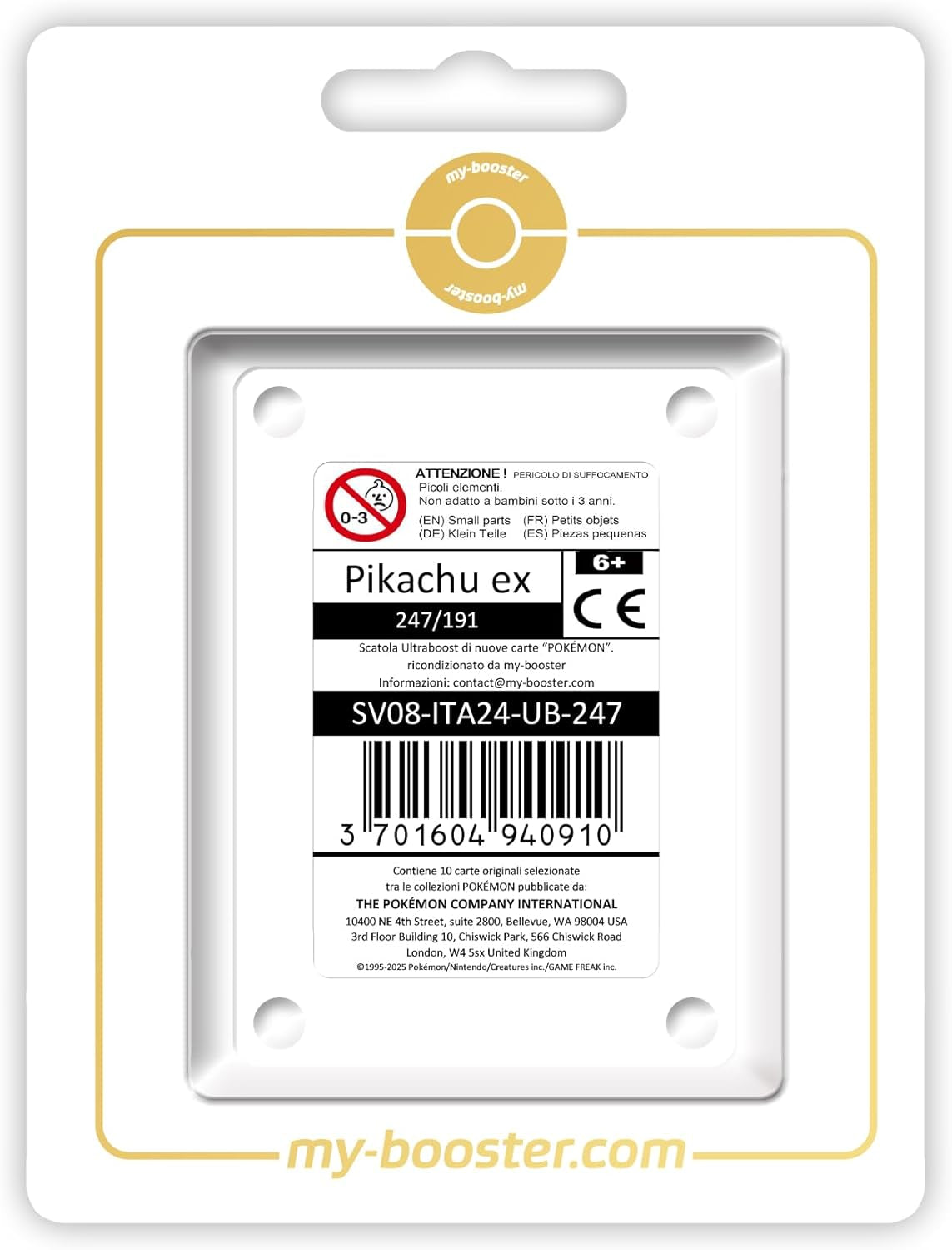 Pikachu Ex 247/191 Tera Shiny Gold -  X Scarlatto E Violetto 8 - Scintille Folgoranti