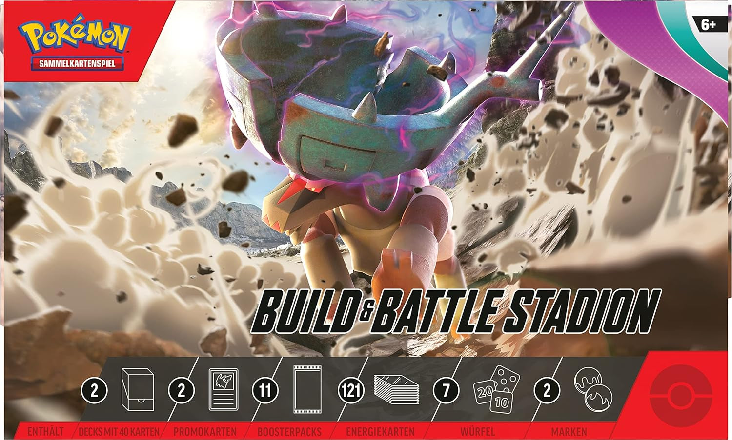 - Trading Card Game: Build & Battle Stadium Crimson & Purple - Developments in Paldea (2 Decks, 11 Booster Packs & More)