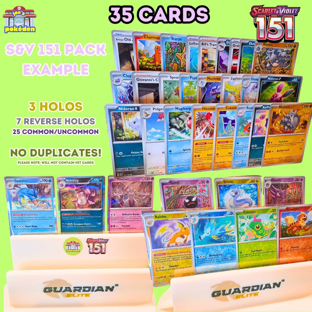 Pokemon Scarlet & Violet 151 Bulk/Binder Pack | 35 Cards per Pack | 10 X HOLO/REVERSE | 25 X Common/Uncommon | No Duplicates within Each Individual Pack - All Cards near Mint Condition (70 Cards)